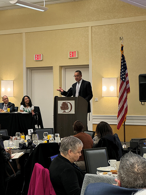 GLFHC President & CEO, Guy L. Fish, MD, MBA, was the keynote speaker at the Merrimack Valley NAACP's 40th Annual Martin Luther King. Jr. Breakfast on January 15, 2024.