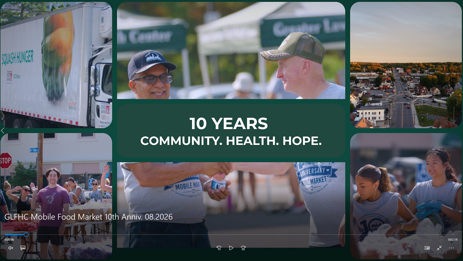 Collage of photos from GLFHC's Mobile Food Market.